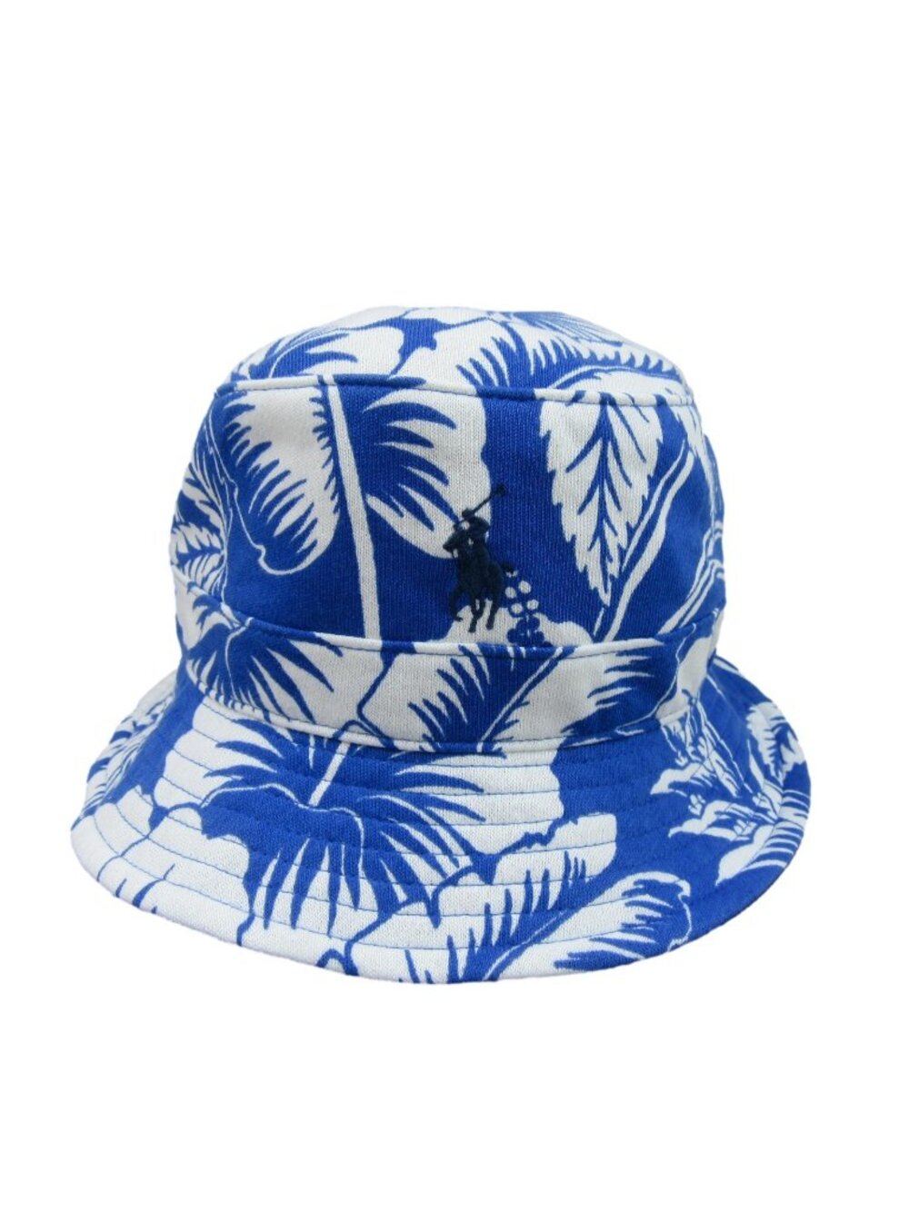 Polo Ralph Lauren Embroidered Pony Floral Bucket Hat Adult Size S/M Blue NEW